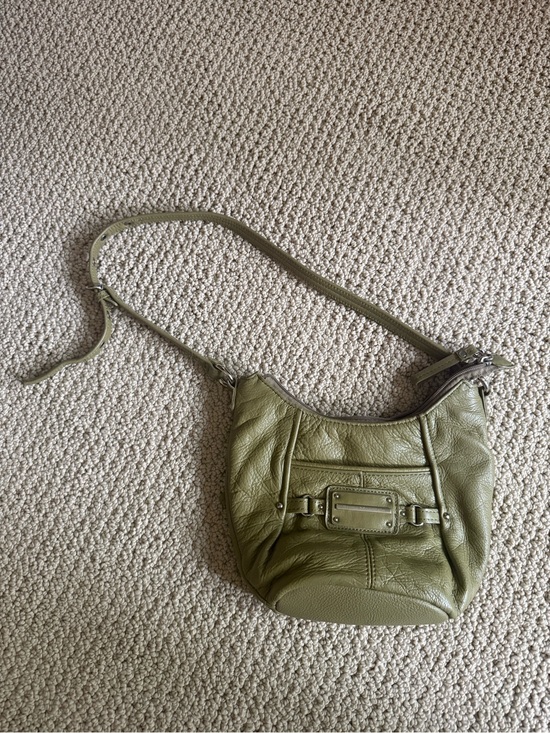 Handbags - Olive Green Leather Shoulder Bag